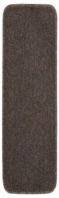 Tapetes antiderrapantes retang. escadas 15pcs 75x20 cm castanho