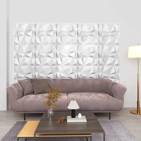 150912 vidaXL Painéis de parede 3D 48 pcs 50x50 cm 12 m² branco diamante