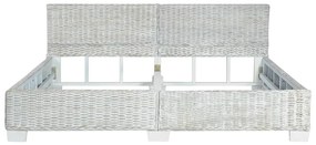 Estrutura de cama 180x200 cm vime genuíno cinzento