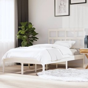 vidaXL Estrutura de cama 120x200 cm pinho maciço branco
