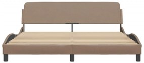 Estrutura cama cabeceira 180x200 cm couro artificial cappuccino