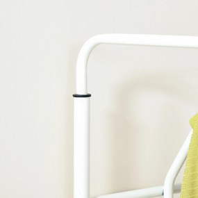 HOMCOM Móvel Cabide de Entrada com 18 Ganchos e Sapateira Armário de Entrada com Cabide com 3 Prateleiras 67x30x185cm Branco