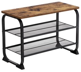 Banco para sapatos com prateleiras de malha | VASAGLE | 66 x 45 x 30 cm | LMR32BX.