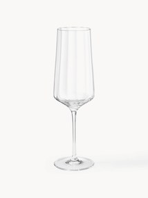 Flutes de champanhe de cristal com estrutura canelada Bernadotte, conjunto de 6
