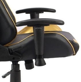 Cadeira de gaming giratória PVC dourado