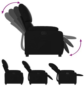 Poltrona reclinável couro artificial preto