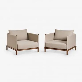 Pack De 2 Cadeirões De Jardim Em Madeira De Acácia Olivia Castanho-acácia Escuro - Sklum
