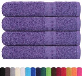 Toalhas de sauna 4 pcs 80x200 cm 360 gsm 100% algodão roxo