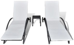 Espreguiçadeiras com mesa vime PE preto