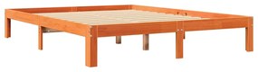 Cama com estante sem colchão 135x190 cm pinho maciço