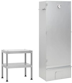 Defumador com mesa aço galvanizado
