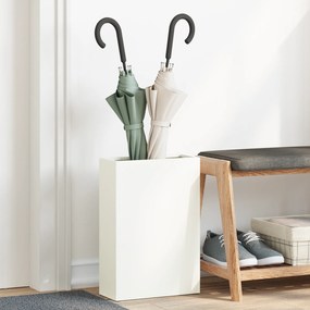 vidaXL Suporte de Guarda-Chuva Branco, 28x12x41 cm, Feito de Aço
