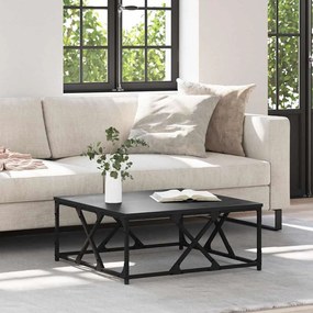 vidaXL Mesa de centro Carvalho Preto 70 x 70 x 30 cm