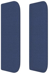 Cabeceira de cama c/ abas tecido 183x16x78/88 cm azul