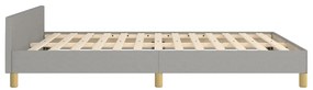 Estrutura de cama sem colchão 140x200 cm tecido cinzento-claro