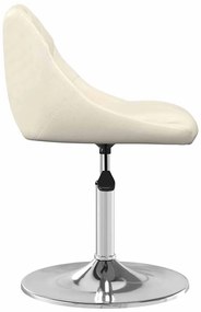 Cadeiras de jantar giratórias 2 pcs veludo cor creme