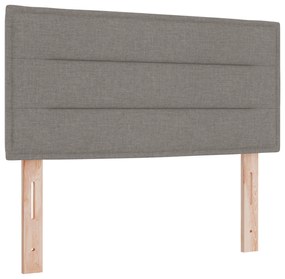 Camas Box Spring com Colchão Taupe 80x200 cm em Tecido