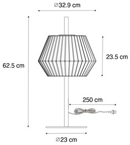 Candeeiro de mesa para exterior preto com abajur branco IP44 - Robbert Moderno