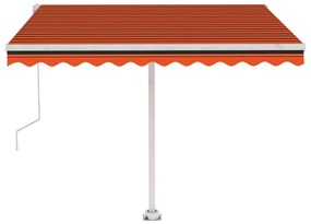 Toldo autom. LED e sensor de vento 350x250 cm laranja/castanho