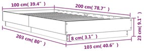 Estrutura de cama 100x200 cm derivados de madeira branco