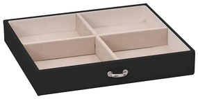 Caixa para jóias de 4 camadas com espelho com fechadura Preto