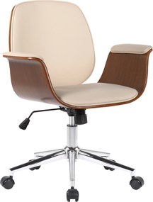 Cadeira de escritório Kemberg Creme e Noz