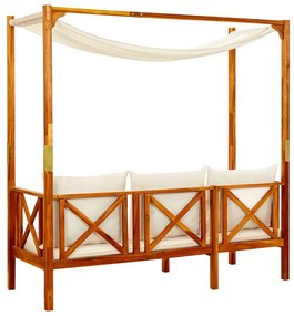 Banco de jardim com mesa e apoios de pés acácia maciça