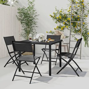 vidaXL 5 pcs conjunto de jantar para exterior aço