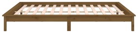 Estrutura de cama c/ LEDs 160x200cm madeira maciça castanho mel