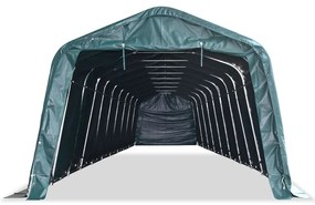 Tenda para gado removível PVC 550 g/m² 3,3x16 m verde-escuro