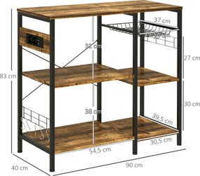 Estante com Prateleiras – Modelo Lyon – 90x40x83 – Madeira – 6 Níveis