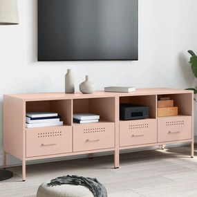 vidaXL Móveis de TV 2 pcs 68x39x50,5 cm aço rosa