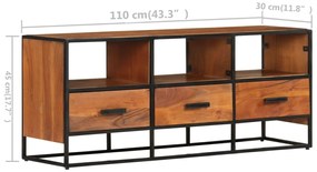 Móvel de TV 110x30x45 cm madeira de acácia maciça