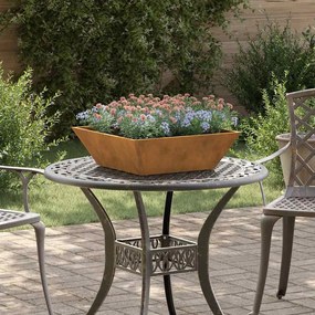 vidaXL Vaso de Jardim 5 pcs Ferro Enferrujado 50 x 50 x 15 cm