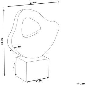Figura decorativa em cerâmica branca e preta 32 cm KAVALA Beliani