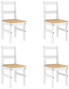 5 pcs conjunto de jantar Panama madeira pinho maciça branco