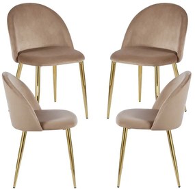 Pack 4 Cadeiras Vint Veludo Golden - Champanhe