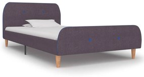 vidaXL Estrutura de cama 90x200 cm tecido cinzento-acastanhado