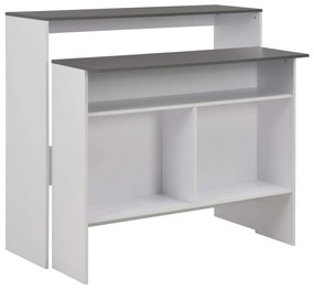 Conjunto de 2 Mesas de Bar Hanise Modulares - Branco/Cinzento - Design