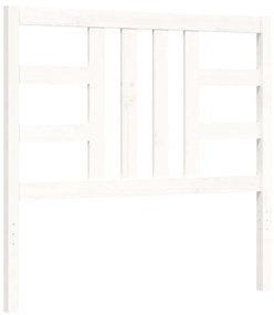 Estrutura de cama com cabeceira 90x190 cm madeira maciça branco