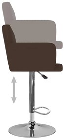 Bancos de bar 2 pcs couro artificial castanho