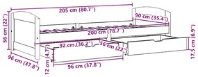 Sofá-cama com 2 gavetas sem colchão 90x200 cm IRUN branco&amp;rosa