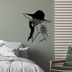 Acessório Decorativo de Parede Striped Woman – Preto – 60 x 69 cm