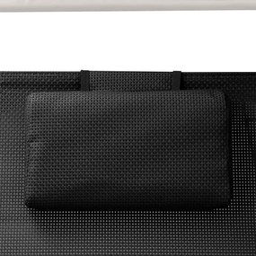 Espreguiçadeira dupla com toldo textilene preto