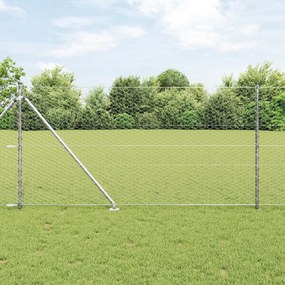 vidaXL Cerca de Link Hexagonal com 13 Postes Pontudos 1x25 m Aço Galvanizado