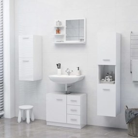 Espelho de casa de banho 60x10,5x45cm contrap. branco brilhante
