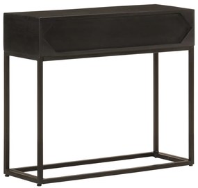 Mesa consola 90x30x76 cm mangueira maciça e ferro preto