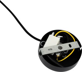 Candeeiro de suspensão Art Deco preto com vidro fumê - Laura