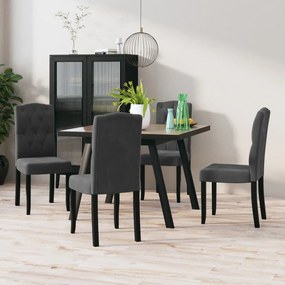 vidaXL Cadeiras de jantar 4 pcs veludo cinzento-escuro