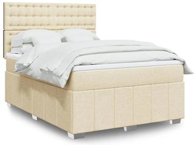 Cama com molas/colchão 140x200 cm tecido cor creme